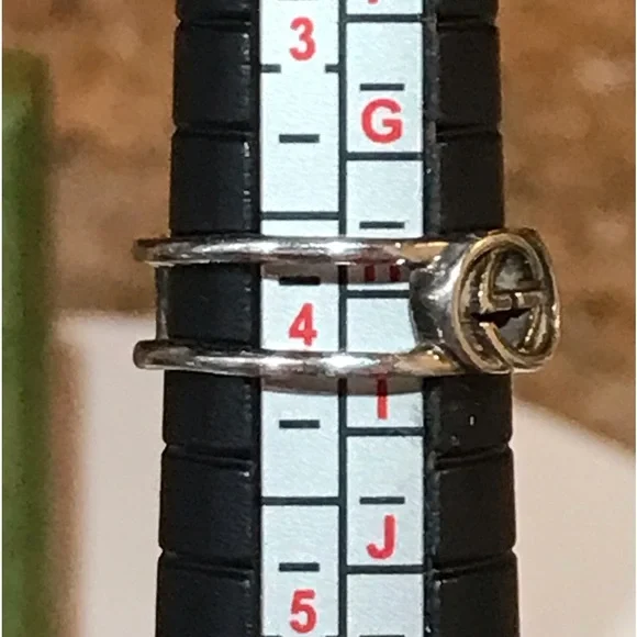 GUCCI Interlocking GG Silver Ag925 Ring- Size US4 ❤️